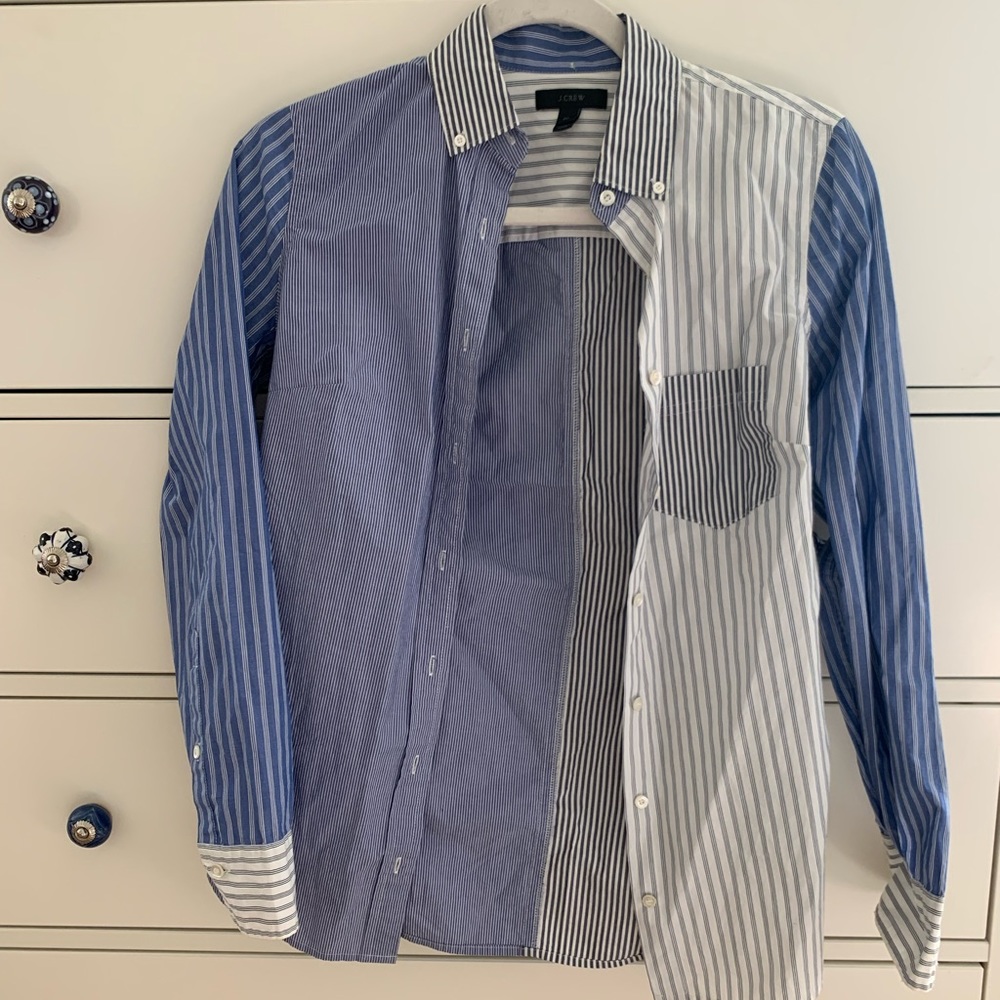 JCrew Blue Striped Shirt